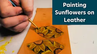 Painting Sunflowers on Leather