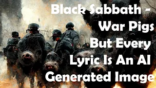 Black Sabbath - War Pigs - But every lyric is An Ai generated image