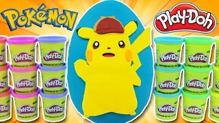 GIANT Detective Pikachu SURPRISE EGG PLAY DOH 🔍 Pokemon Toys, LEGO, Squishies & MORE