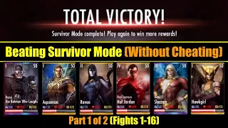 Beating Survivor Without Cheating (Part 1 of 2, R1-16) • Injustice: Gods Among Us Mobile