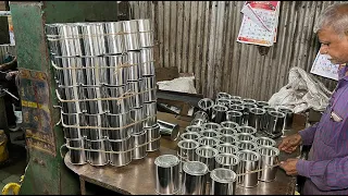 Amazing Skills to Make Cans With Stainless Steel. How It's Made Metal Cans.