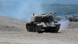 Soviet ZSU-57/2 SPAAG presentation during Tank Weekend in Park of Military History Pivka, Slovenia