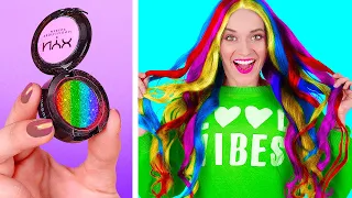 RAINBOW Hacks and Crafts || Cool Girly and Beauty Hacks by 123 Go Like!