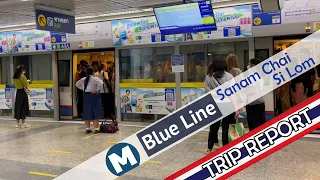 TRYING OUT METRO SERVICE IN THAILAND | MRT Bangkok | Blue Line. Sanam Chai  to Si Lom