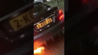 C63 shooting crazy flames