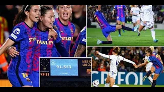 Barcelona Women's beat Real Madrid Women's  in front of world record crowd of 91,533