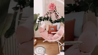 Egg swing chair with DIY pink decorations 💕 #shortsvideo #shorts