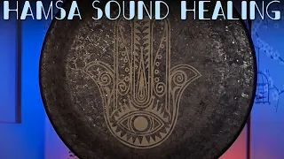 Hamsa Sound Healing | 36" Hamsa Engraved Mother Tesla Gong Bath | Gongs Unlimited