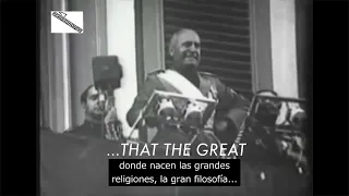 Benito Mussolini. Discurso contra Hitler en Bari, el 6 de septiembre de 1934 (sub. inglés-español)