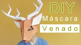 Cómo hacer una MÁSCARA  de VENADO con papel de forma rápida y fácil - Momuscraft