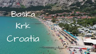 Baska Krk Island Croatia 4K sky walking tour - best beach in Cro