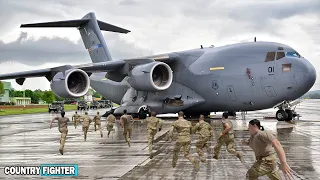 Crazy US Air Force Emergency Takeoff Action: C 17 Globemaster III Crew at Full Throttle