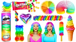 Rainbow Desserts Challenge | Mukbang with Only 1 Color Food by Turbo Team