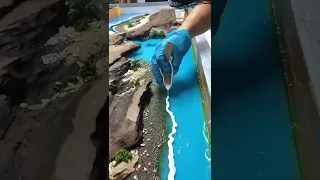 Blue Lagoon Resin Beach Table! 😍🇨🇳🏖 | Wood Walker #shorts