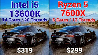 Intel i5 13600K vs Ryzen 5 7600X | Gaming and Productivity Benchmarks