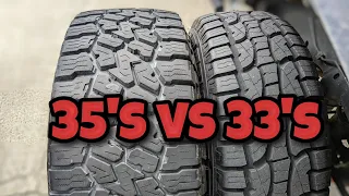 33 vs 35 inch Tires. A Practical Review for Jeep Wrangler Tires.