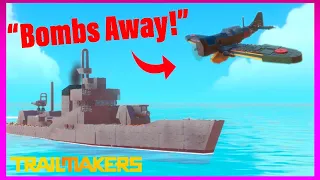 A6M5 Zero Vs WW2 Destroyer (Dive-bombers Vs Navy) | Trailmakers Multiplayer