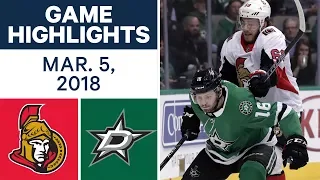 NHL Game Highlights | Senators vs. Stars - Mar. 05, 2018