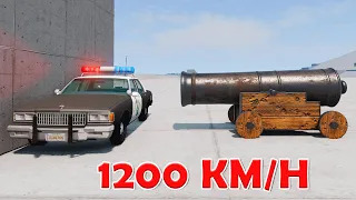 Cars vs Old Cannon #2 - BeamNG Drive