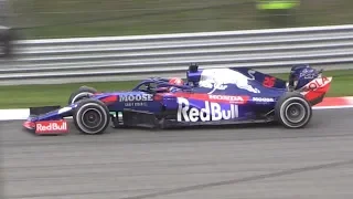 F1 2019 Honda V6 Turbo Powered Cars in Action at the Italian GP-RB15 & STR14 Sound at Monza