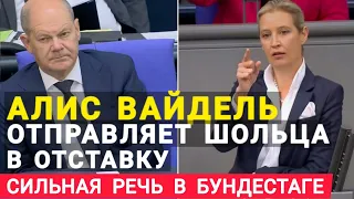 Германия Алис Вайдель в Бундестаге отправляет Шольца в отставку.  Сильна речь взорвала Бундестаг.