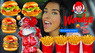 Eating A WENDY'S Family Sized Meal In One Sitting (FULL VID NO CUTS) 4500+ CALORIES MUKBANG