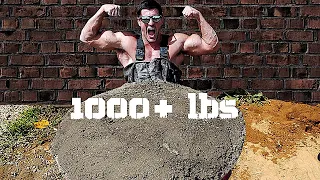 Escaping being Encased in 1000+ Pounds of CONCRETE Challenge | Bodybuilder VS Extreme Cement Test