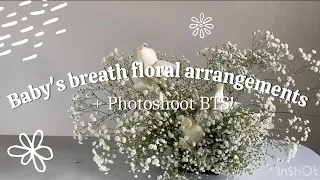 How to Make a Baby's Breath Floral Arrangement + Flower Photoshoot BTS!