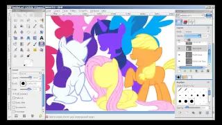 My Little Pony Speed Drawing with Gimp Paths Tool