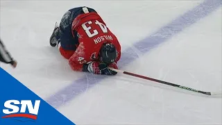 Tom Wilson Goes Down In Pain After Knee-On-Knee With Nicolas Aube-Kubel