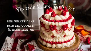 Victorian Valentine's Day Desserts and Crafts | Cozy Cooking Vlog ASMR & Vintage Ambience