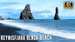 Reynisfjara: Best Black Sand Beach in Iceland: [4K]