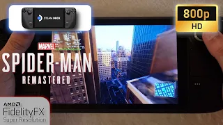 Steam Deck | Spiderman Remastered | 800p | FSR 2.1 |  Medium settings