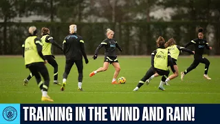 TRAINING IN THE WIND AND RAIN! | Man City Women's Training Session