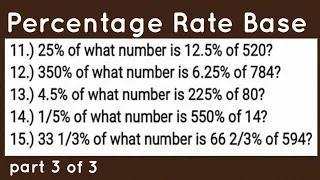 Percentage Rate Base | Civil Service Exam | part3 of 3