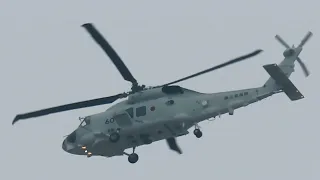 【墜落した8416と8443の同型機】海上自衛隊SH-60K哨戒機（8460「60」）超低空飛行で家のすぐ前を通過2024年5月15日（水）