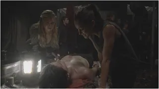 The 100 1x07: Clarke describes Finn's injury to Abby [1080p+Logoless] (Limited Background Music)