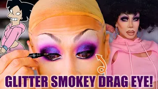 HOW TO DO A GLITTER SMOKEY DRAG EYE | Futurama's Amy Wong x Monet X Change makeup!