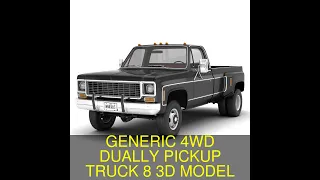 3D Model of GENERIC 4WD DUALLY PICKUP TRUCK 8 Review