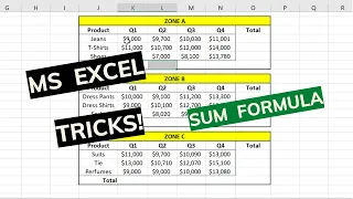 MS Excel Tips (SUM Formula)