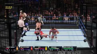 Triple Attack by Kenny Omega on Rey Mysterio, EC3, and Sheamus in an EC Match
