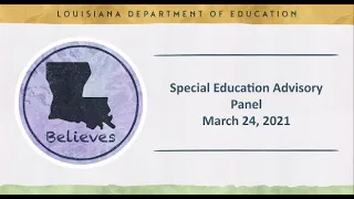 Special Education Advisory Panel - March 2021