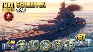 Super intense battleship Schlieffen fight in Ranked battle - World of Warships