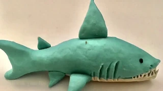 ♥️ Clay with me- how to make a baby shark/ fish | model craft tutorial. easy DIY