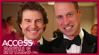 Prince William Smiles w/ Tom Cruise In 1st Public Outings Since Royal Family Health Scares