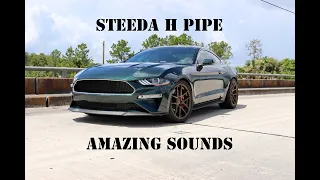 2019-2020 Mustang GT Bullitt Steeda H Pipe drive by active exhaust SOUNDS AMAZING!!