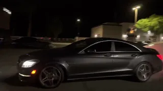 Mercedes cls63 amg drift burn tires around the tree 👌 #drift #amg #shorts #youtubeshorts