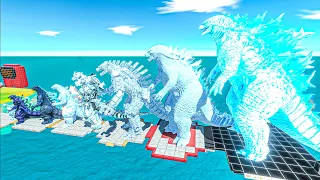EVOLUTION of Frostbite GODZILLA Size Comparison Team Ice VS Ghidorah + KING KONG + Fire team - ARBS
