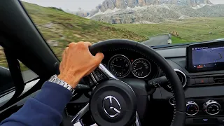 Onboard: Mazda MX5 *POV* on Passo Pordoi | Mountain Run | RAW 4K