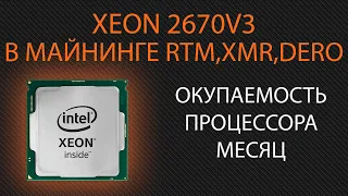 Intel Xeon E5 2670 V3 в майнинге raptoreum, monero, dero. Доходность, окупаемость